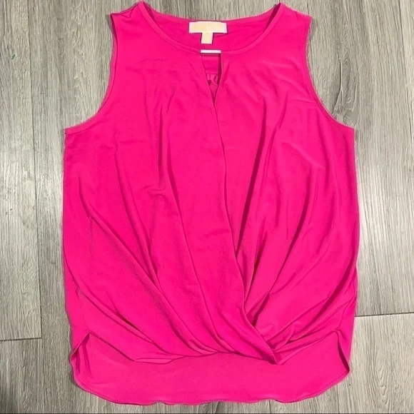 Michael Kors Fuscia Cross Over V-Neck Blouse M - Picture 2 of 7